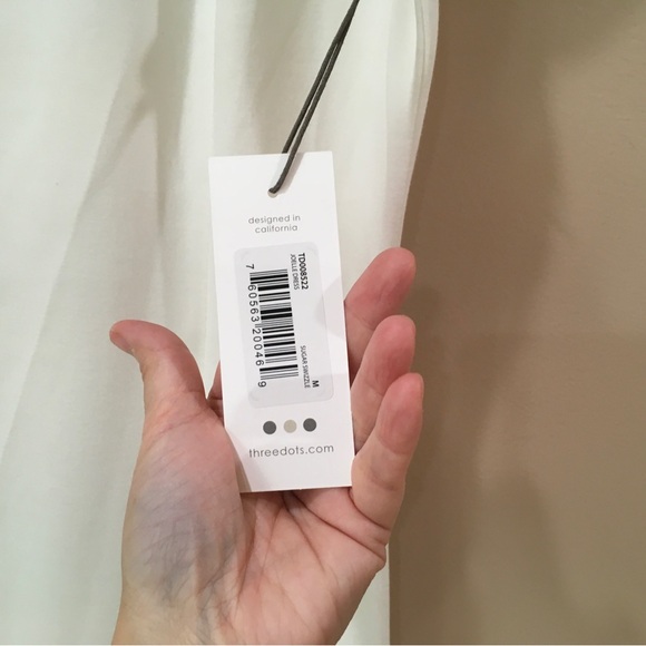 Three Dots Joelle Midi Dress White Women M Sugar Swizzle Stretch New TD008522 - Picture 8 of 10